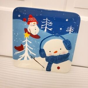 St. Nicholas Square Serving Plate, Holiday, Festive 9 x 9